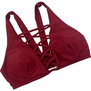 CUPSHE Red Strappy Crisscross Front Bikini Swimwear‎ Top